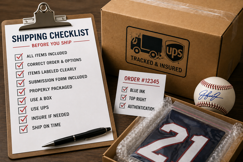 shipping sports memorabilia