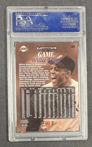 Willie Mays 1998 SI Then & Now Legends of the Game Baseball Card #20 Graded PSA 10 Cert #04500365-Powers Sports Memorabilia