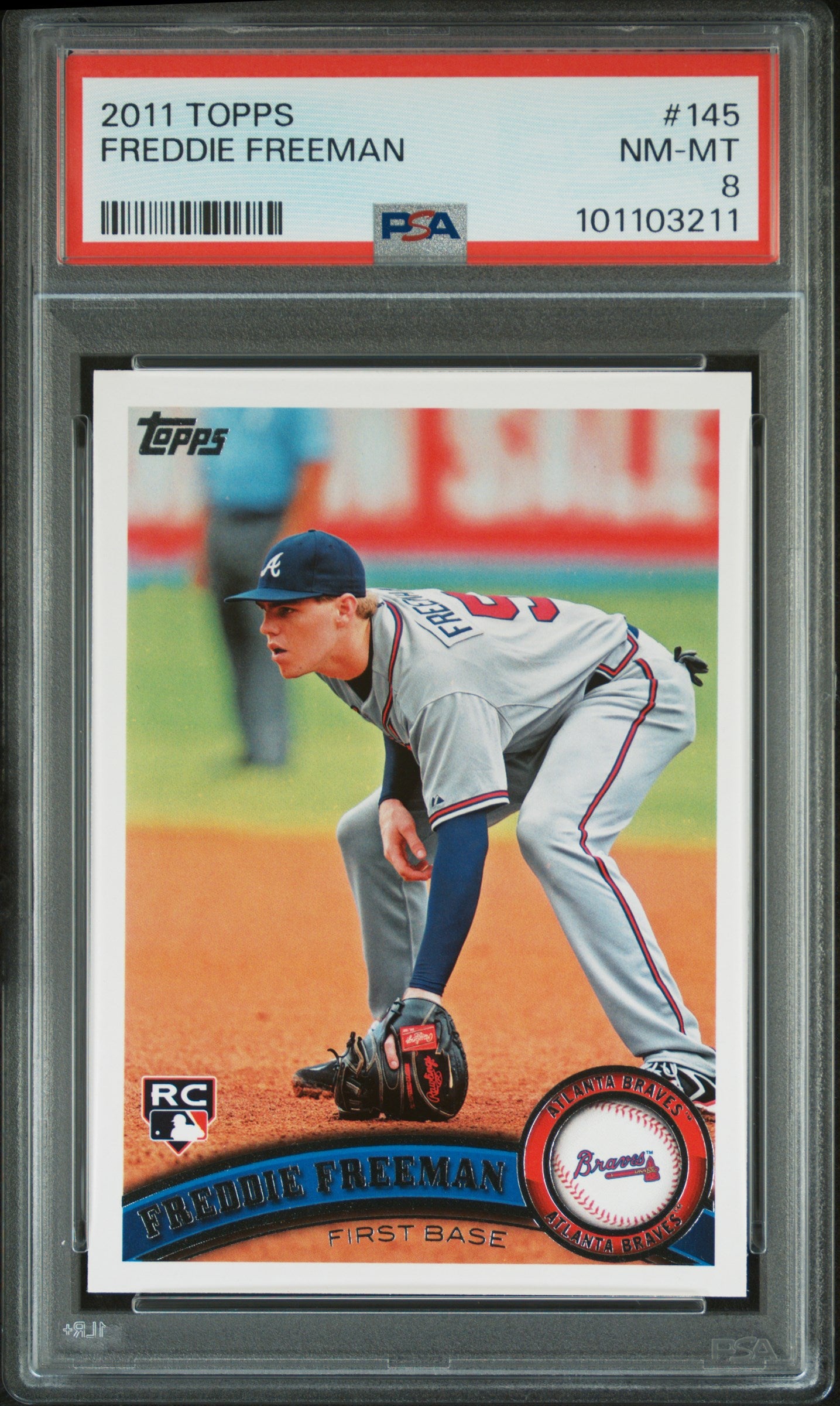 Freddie Freeman 2011 Topps Baseball Rookie Card #145 Graded PSA 8-Powers Sports Memorabilia