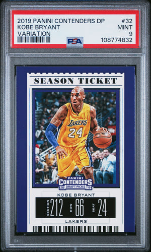 Kobe Bryant 2019 Panini Contenders Draft Picks Variation Los Angeles Lakers Basketball Card #32 Graded PSA 9 Cert #108774832