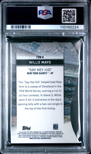 Willie Mays 2024 Topps Stadium Club Triumvirates Nickname Baseball Card #TVN4 Graded PSA 10 Cert #110192224-Powers Sports Memorabilia