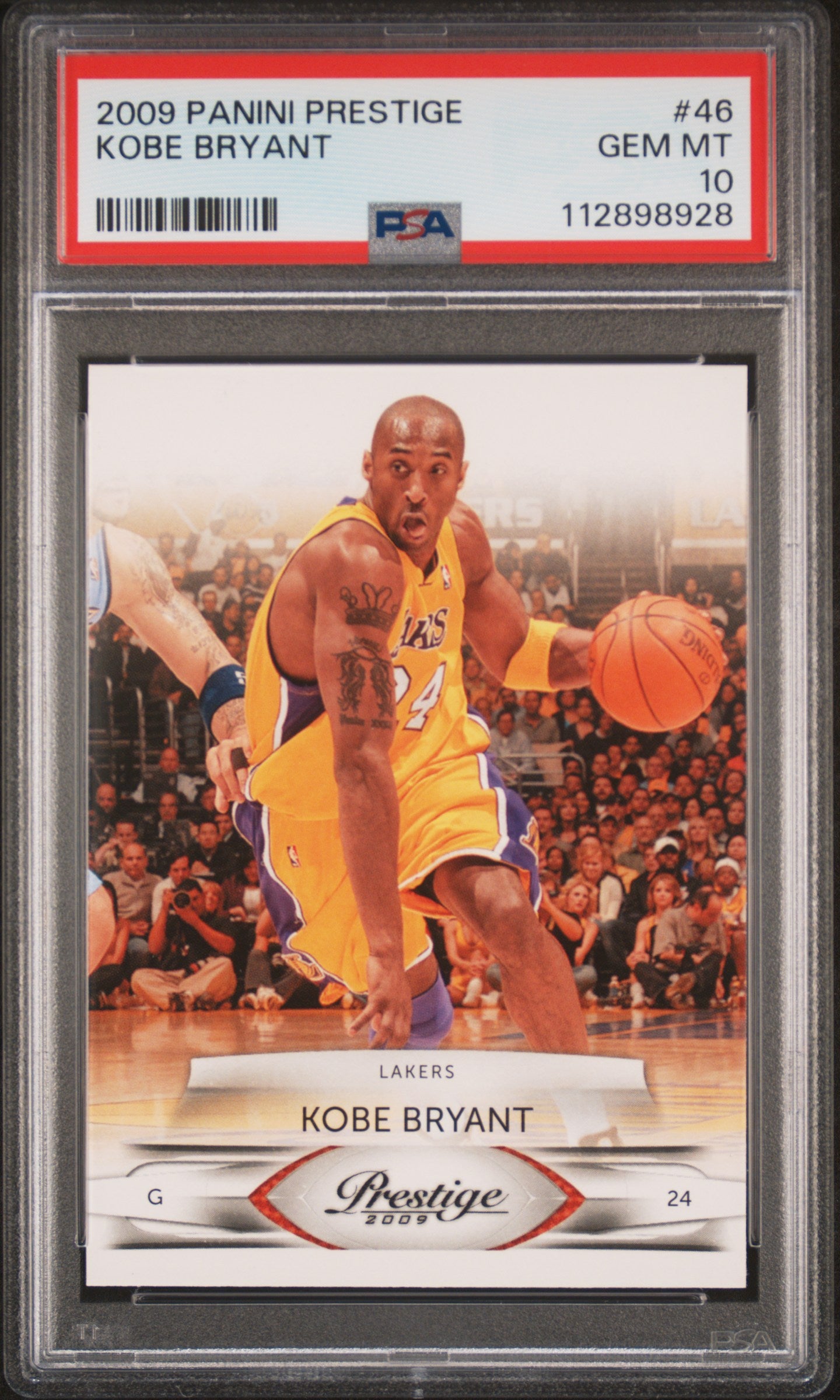 Kobe Bryant 2009 Panini Prestige Basketball Card #46 Graded PSA 10 Cert #112898928-Powers Sports Memorabilia