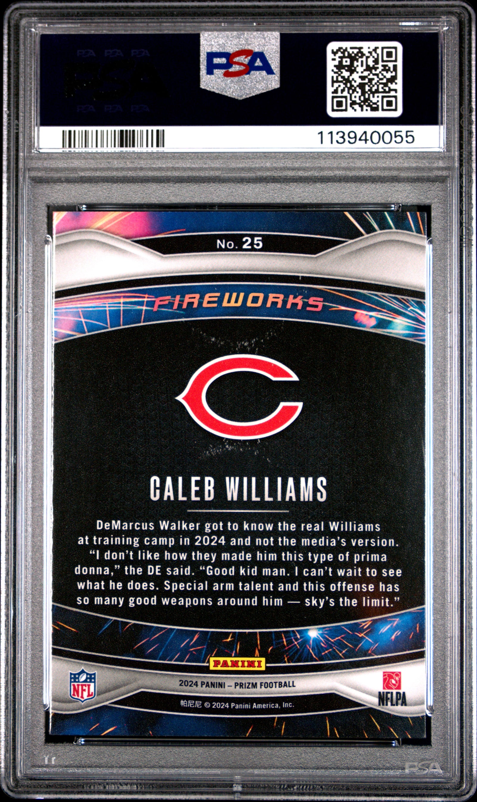 Caleb Williams 2024 Panini Prizm Rookie Card #25 PSA 10-Powers Sports Memorabilia