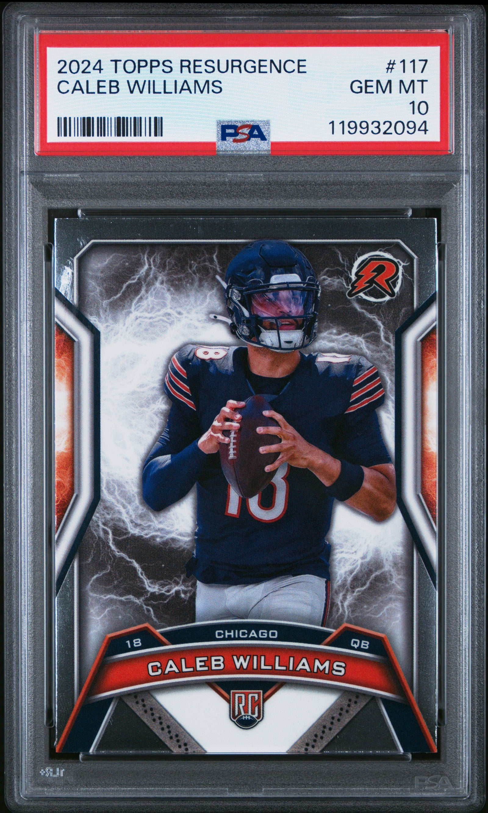 Caleb Williams 2024 Topps Resurgence Football Rookie Card #117 Graded PSA 10 Cert #119932094-Powers Sports Memorabilia
