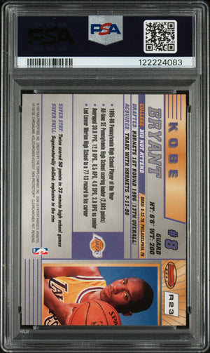 Kobe Bryant 1996 Bowman's Best Rookies Los Angeles Lakers Basketball RC Card #R23 Graded PSA 8 Cert #122224083-Powers Sports Memorabilia