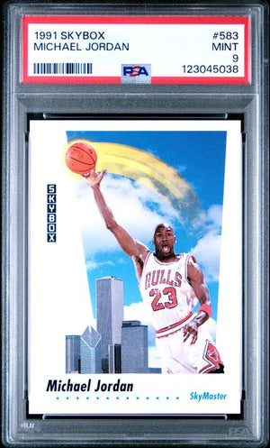Michael Jordan 1991 SkyBox Chicago Bulls Basketball Card #583 Graded PSA 9 Cert #123045038-Powers Sports Memorabilia