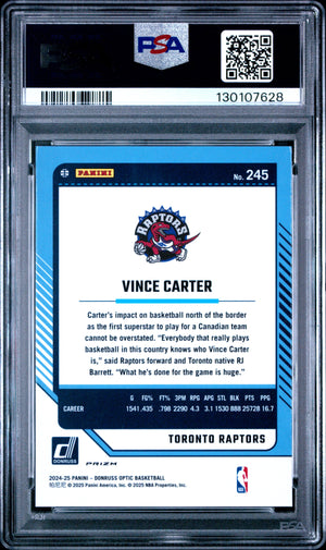 Vince Carter 2024 Donruss Optic Purple Basketball Card #245 Graded PSA 9 Cert #130107628-Powers Sports Memorabilia