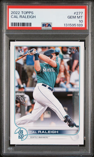 Cal Raleigh 2022 Topps Rookie Baseball Rookie Card #277 Graded PSA 10 Cert #131595189-Powers Sports Memorabilia