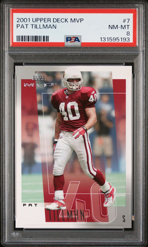 Pat Tillman 2001 Upper Deck MVP Football Rookie Card #7 Graded PSA 8 Cert #131595193-Powers Sports Memorabilia