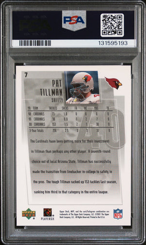 Pat Tillman 2001 Upper Deck MVP Football Rookie Card #7 Graded PSA 8 Cert #131595193-Powers Sports Memorabilia