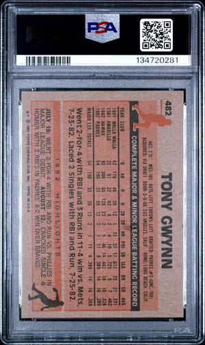 Tony Gwynn 1983 Topps San Diego Padres Baseball RC Rookie Card #482 Graded PSA 7 Cert #134720281-Powers Sports Memorabilia