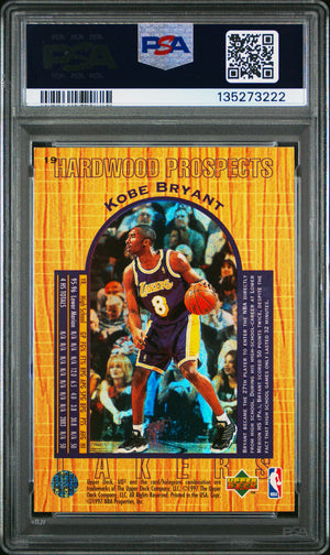 Kobe Bryant 1996 UD3 Hardwood Prospects Los Angeles Lakers Basketball RC Rookie Card #19 Graded PSA 8 Cert #135273222-Powers Sports Memorabilia