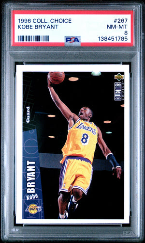 Kobe Bryant 1996 Collector's Choice Los Angeles Lakers Basketball RC Rookie Card #267 Graded PSA 8 Cert #138451785-Powers Sports Memorabilia