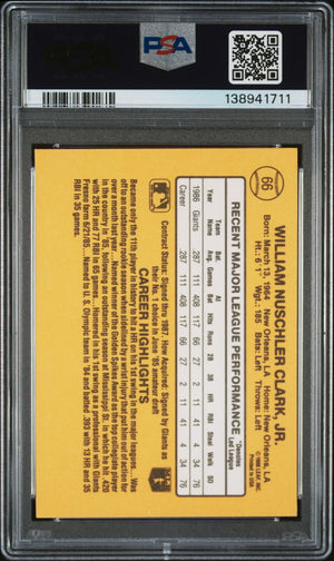 Will Clark 1987 Donruss San Francisco Giants Signed Baseball RC Rookie Card #66 PSA 7 Auto 10 Cert #138941711-Powers Sports Memorabilia