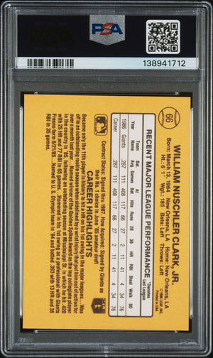 Will Clark 1987 Donruss San Francisco Giants Signed Baseball RC Rookie Card #66 PSA 6 Auto 10 Cert #138941712-Powers Sports Memorabilia