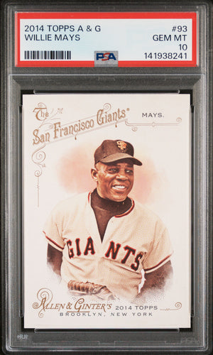 Willie Mays 2014 Topps Allen & Ginter San Francisco Giants Baseball Card #93 Graded PSA 10 Cert #141938241-Powers Sports Memorabilia