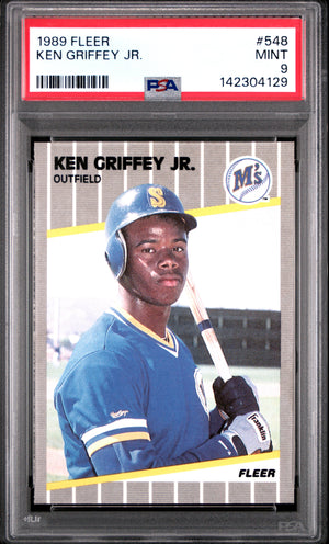 Ken Griffey Jr. 1989 Fleer Seattle Mariners Baseball RC Rookie Card #548 Graded PSA 9 Cert #142304129-Powers Sports Memorabilia