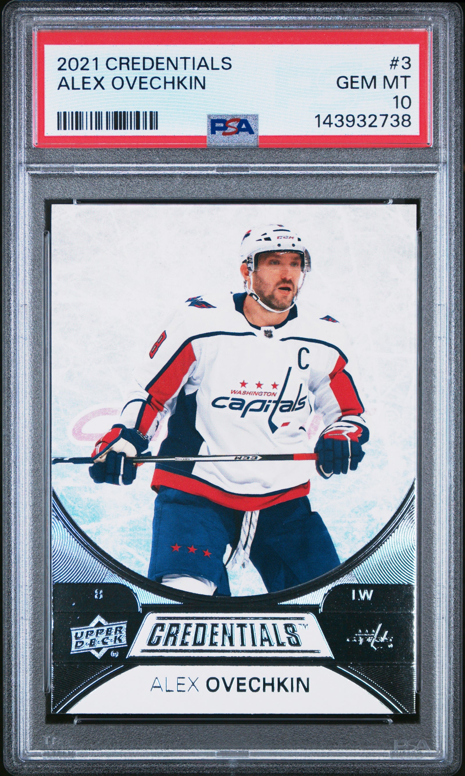 Alex Ovechkin 2021 Credentials Capitals Card #3 PSA 10-Powers Sports Memorabilia