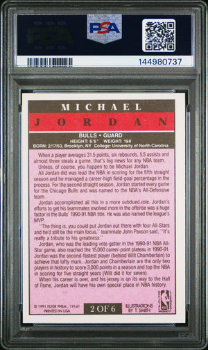 Michael Jordan 1991 Fleer Pro-Visions Chicago Bulls Basketball Card #2 Graded PSA 9 Cert #144980737-Powers Sports Memorabilia