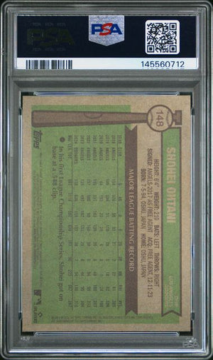 Shohei Ohtani 2025 Topps Heritage Los Angeles Dodgers Baseball Card #148 Dark Blue Border Graded PSA 9 Cert #145560712-Powers Sports Memorabilia