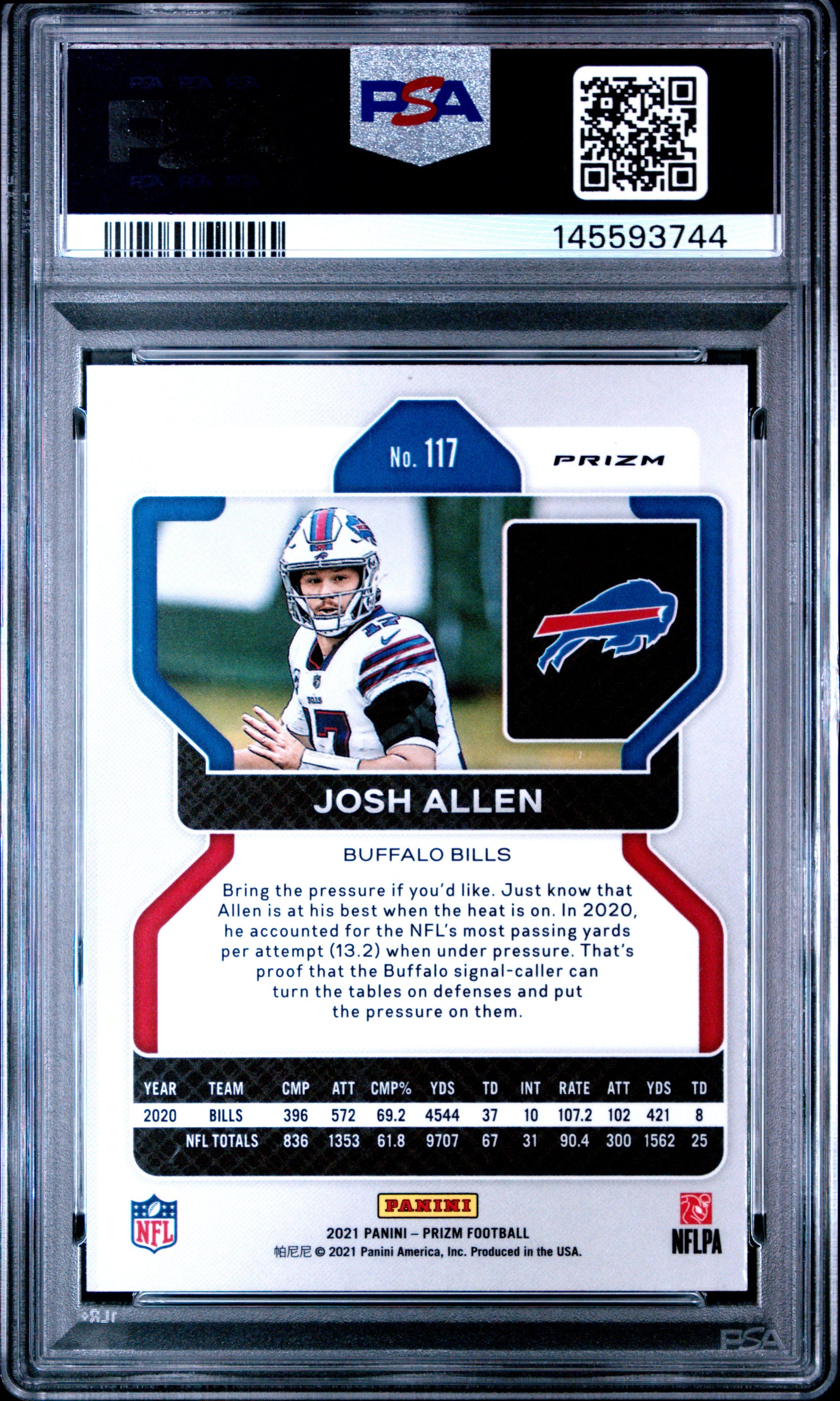 Josh Allen 2021 Panini Prizm Red Ice Card #117 PSA 10-Powers Sports Memorabilia