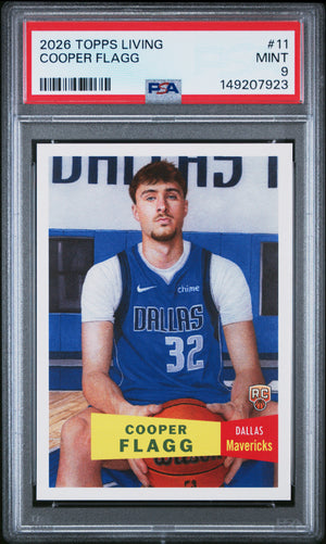 Cooper Flagg 2026 Topps Living Basketball Rookie Card #11 Graded PSA 9 Cert #149207923-Powers Sports Memorabilia