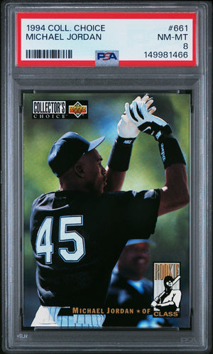 Michael Jordan 1994 Upper Deck Collector's Choice Chicago White Sox Baseball Card #661 Graded PSA 8 Cert #149981466-Powers Sports Memorabilia