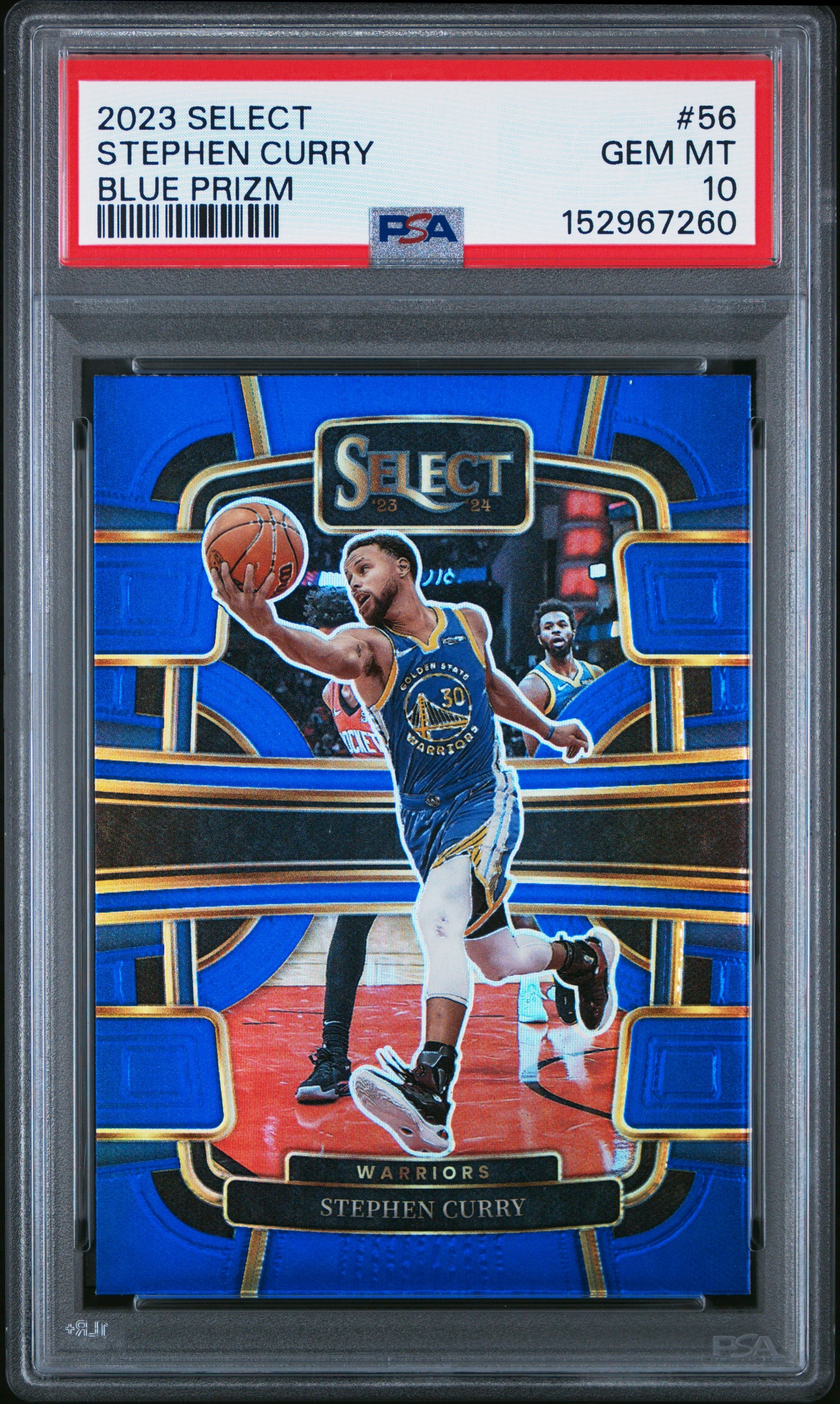 Stephen Curry 2023 Panini Select Blue Prizm Card #56 PSA 10-Powers Sports Memorabilia