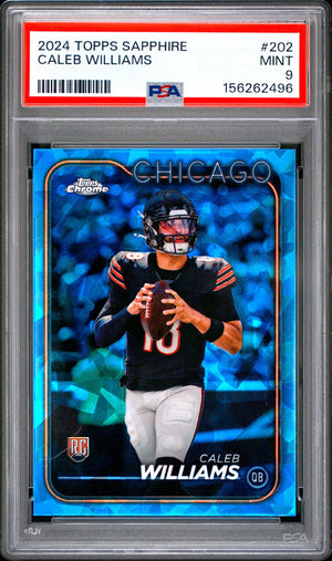 Caleb Williams 2024 Topps Sapphire Chicago Bears Football RC Rookie Card #202 Graded PSA 9 Cert #156262496-Powers Sports Memorabilia
