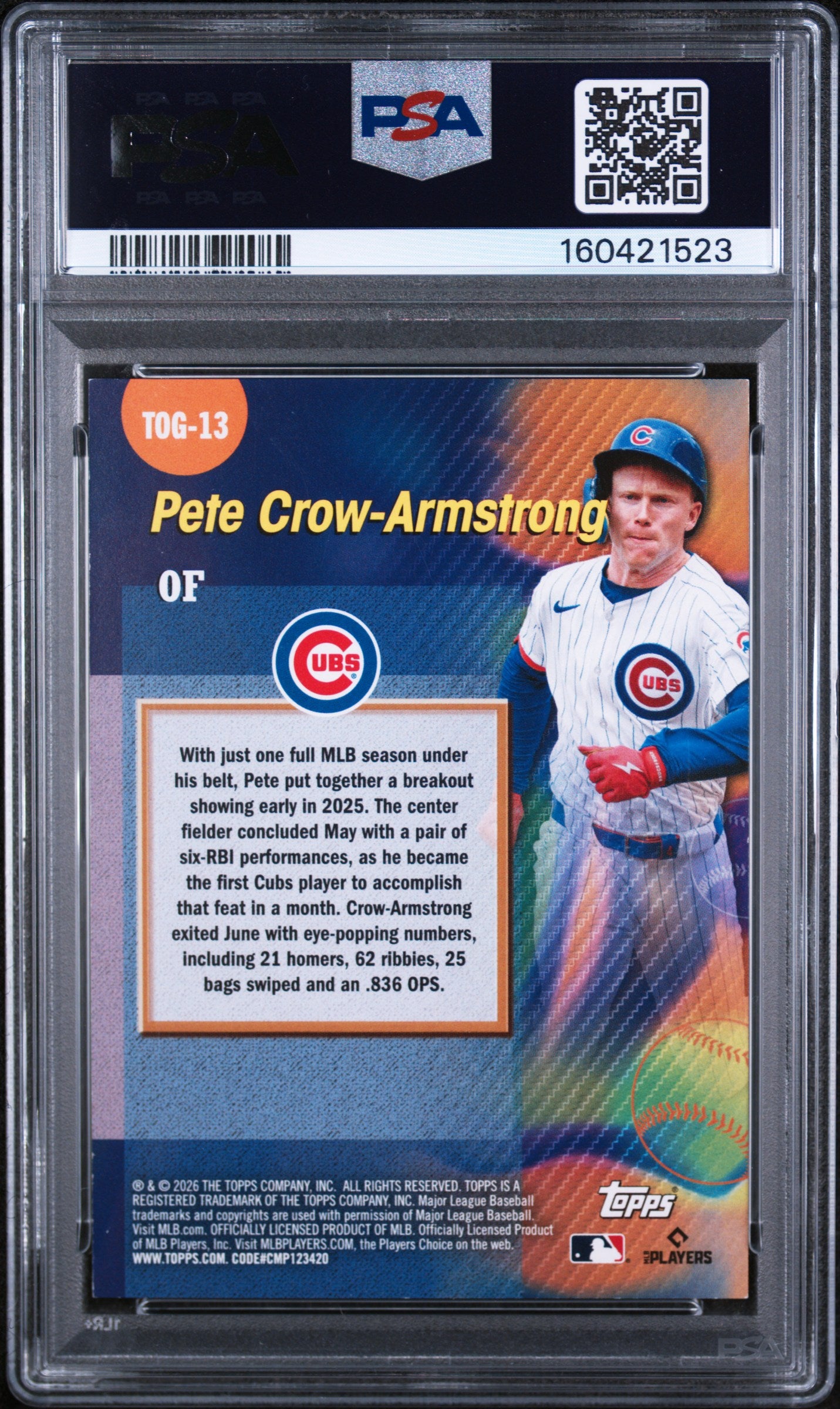 Pete Crow-Armstrong 2026 Topps Green Foil Card #13 PSA 7 /99-Powers Sports Memorabilia
