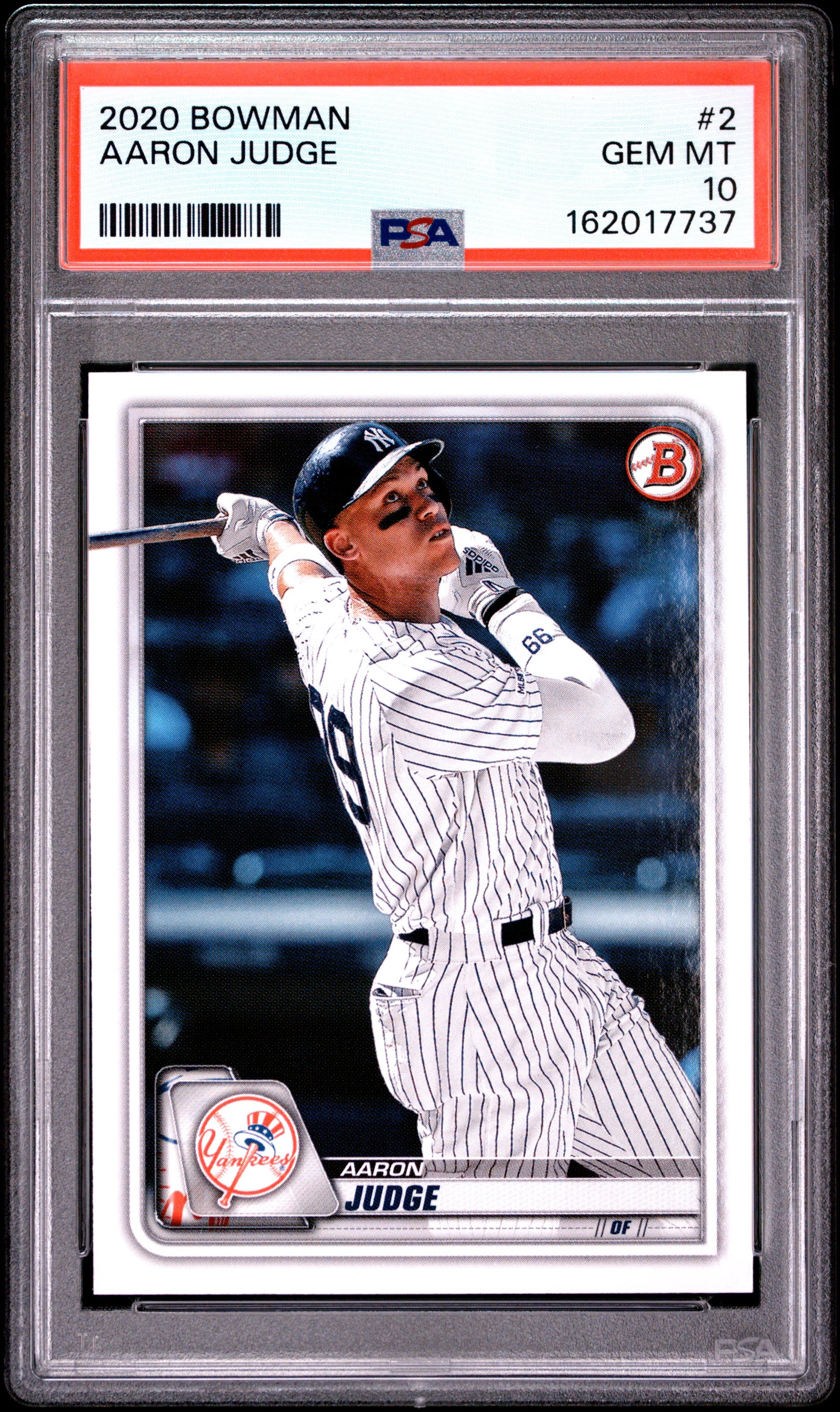 Aaron Judge 2020 Bowman New York Yankees Card #2 PSA 10-Powers Sports Memorabilia
