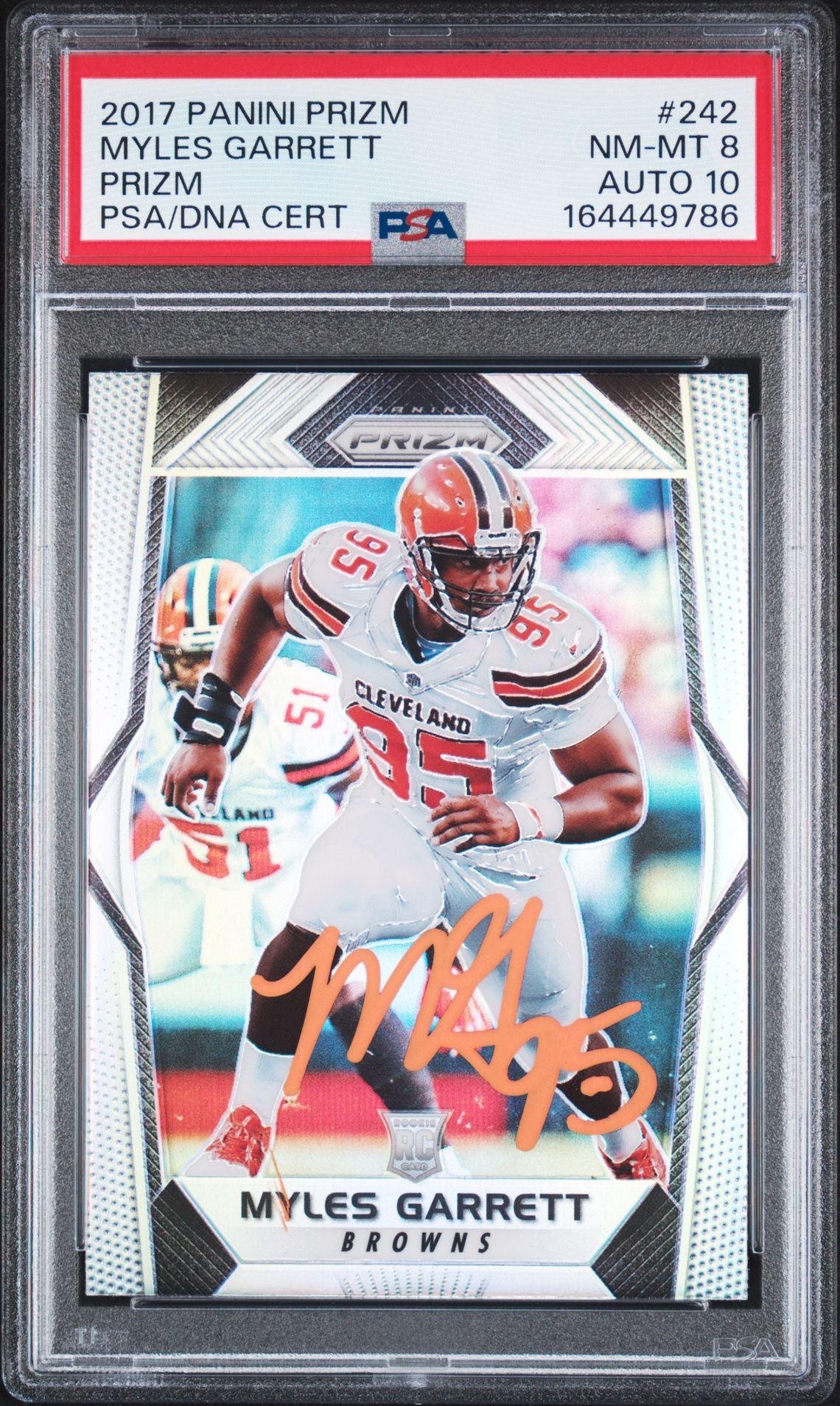 Myles Garrett 2017 Panini Prizm Rookie Card #242 PSA 8 Auto 10 164449786