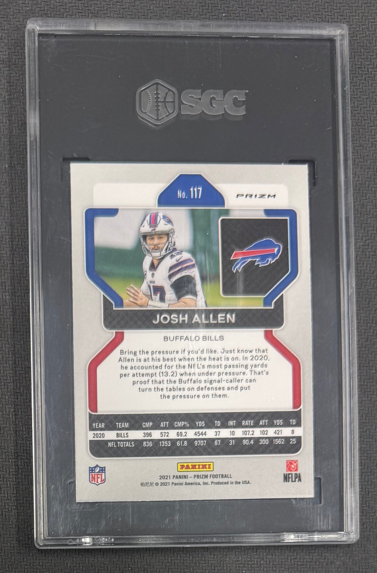 Josh Allen 2021 Panini Prizm Red White Blue Card #117 SGC 10-Powers Sports Memorabilia