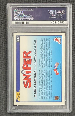 Mario Lemieux 1990 Score Hockey Card #337 Graded PSA 10 Cert #45310453-Powers Sports Memorabilia