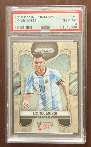 Lionel Messi 2018 Panini Prizm World Cup Russia Argentina Soccer Card #1 Graded PSA 10 Cert #51547638-Powers Sports Memorabilia
