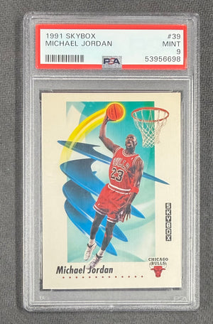 Michael Jordan 1991 SkyBox Chicago Bulls Basketball Card #39 Graded PSA 9 Cert #53956698-Powers Sports Memorabilia