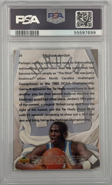 Michael Jordan 1998 SP Top Prospects Phi Beta Card #J5 PSA 8-Powers Sports Memorabilia