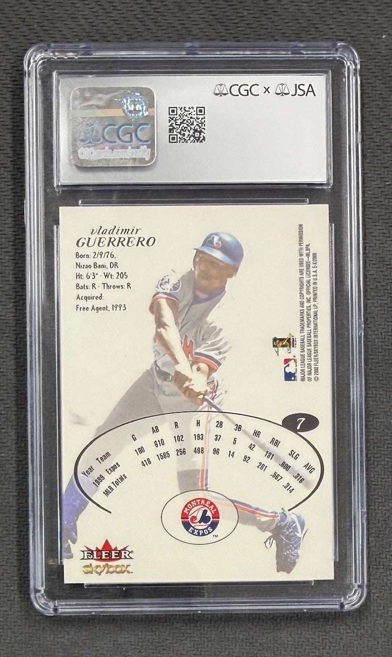 Vladimir Guerrero 2000 Fleer E-X Signed Baseball Card #7 Graded CGC Authentic JSA Auto 10 Cert #6077548083-Powers Sports Memorabilia