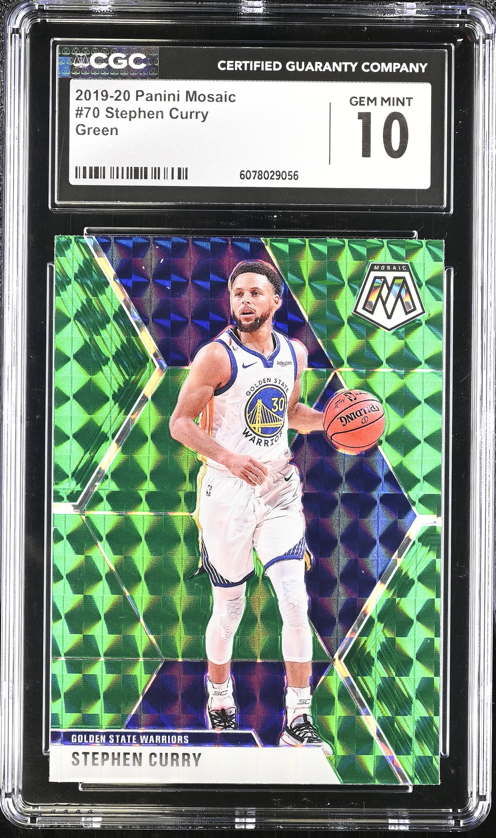Stephen Curry 2019 Panini Mosaic Green Card #70 CGC 10-Powers Sports Memorabilia