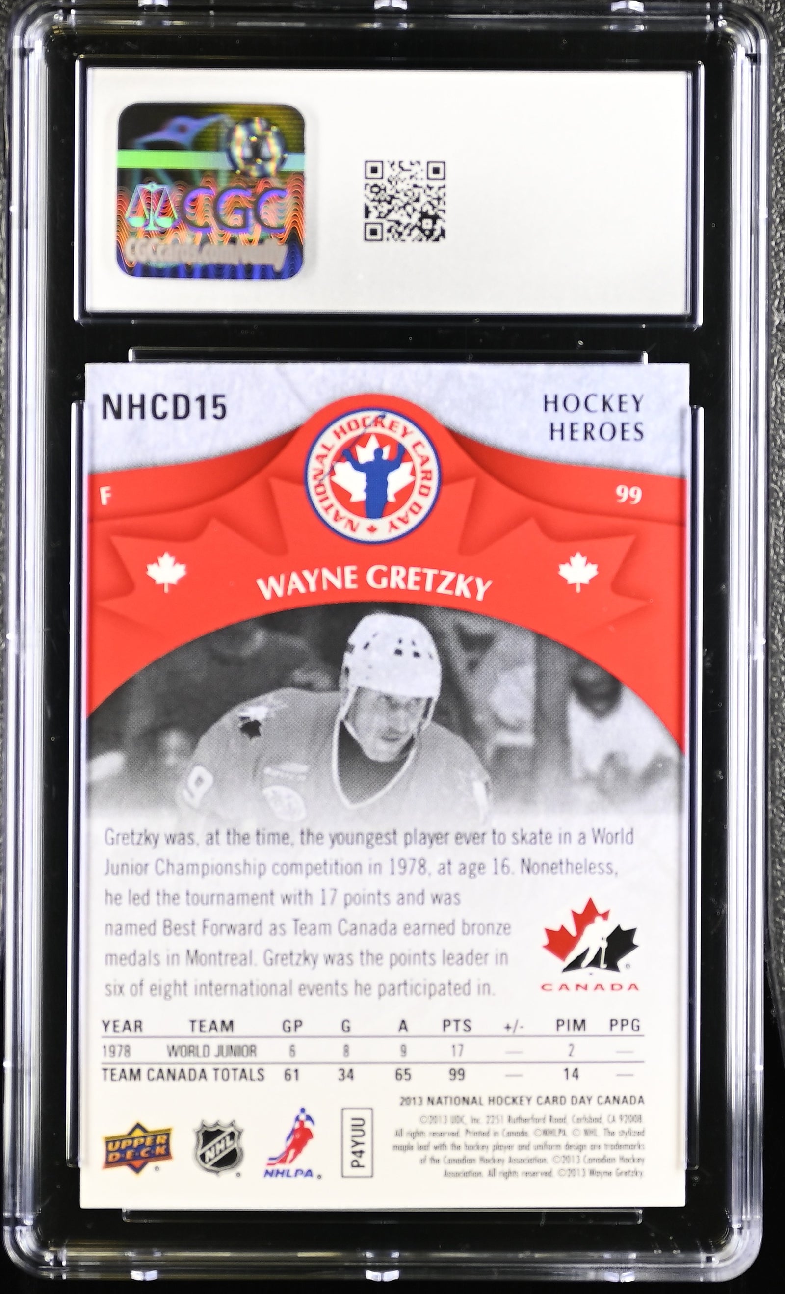 Wayne Gretzky 2012 Upper Deck Canada Card #NHCD15 CGC 9-Powers Sports Memorabilia