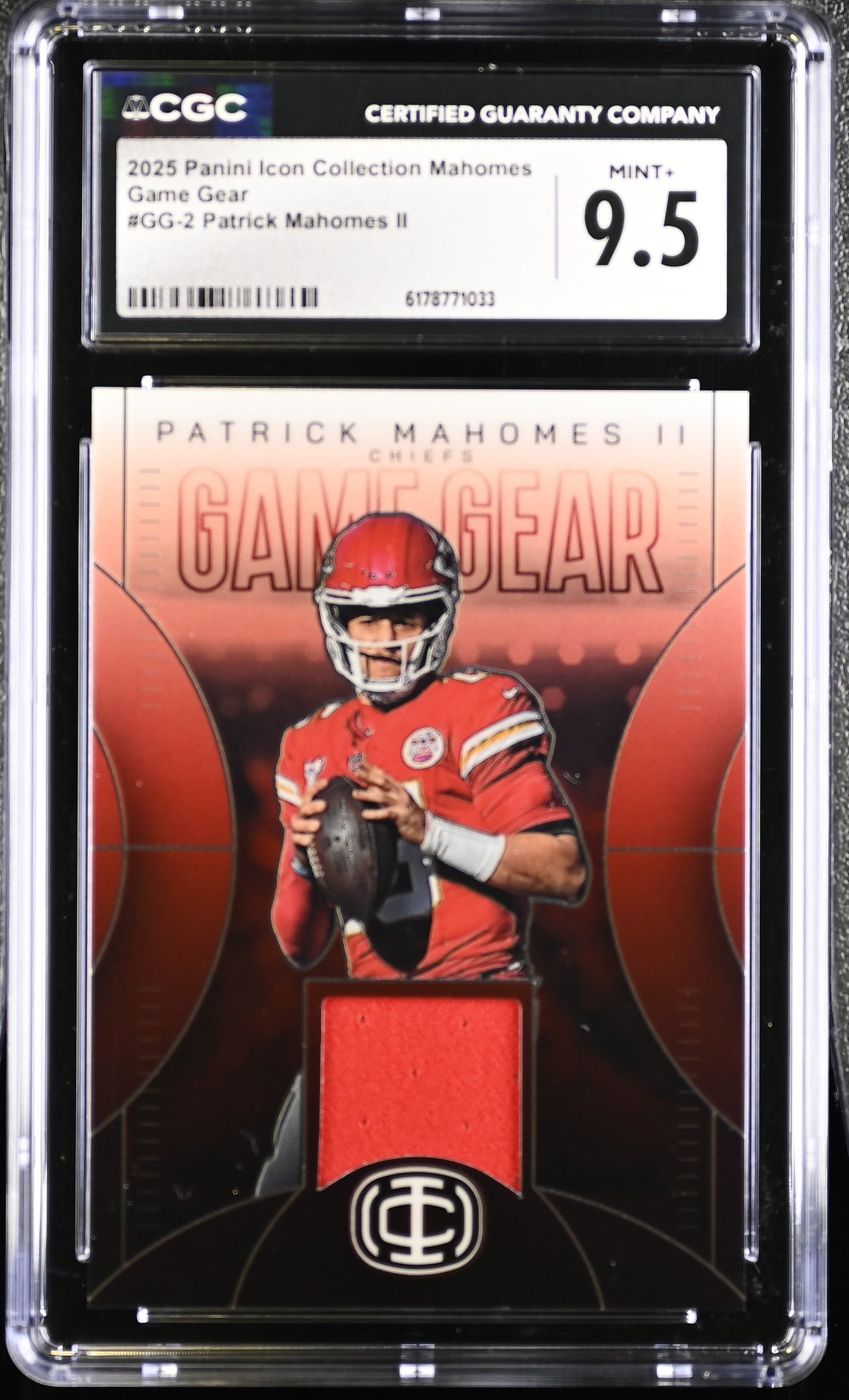 Patrick Mahomes II 2025 Panini Icon Patch Card #GG-2 CGC 9.5-Powers Sports Memorabilia