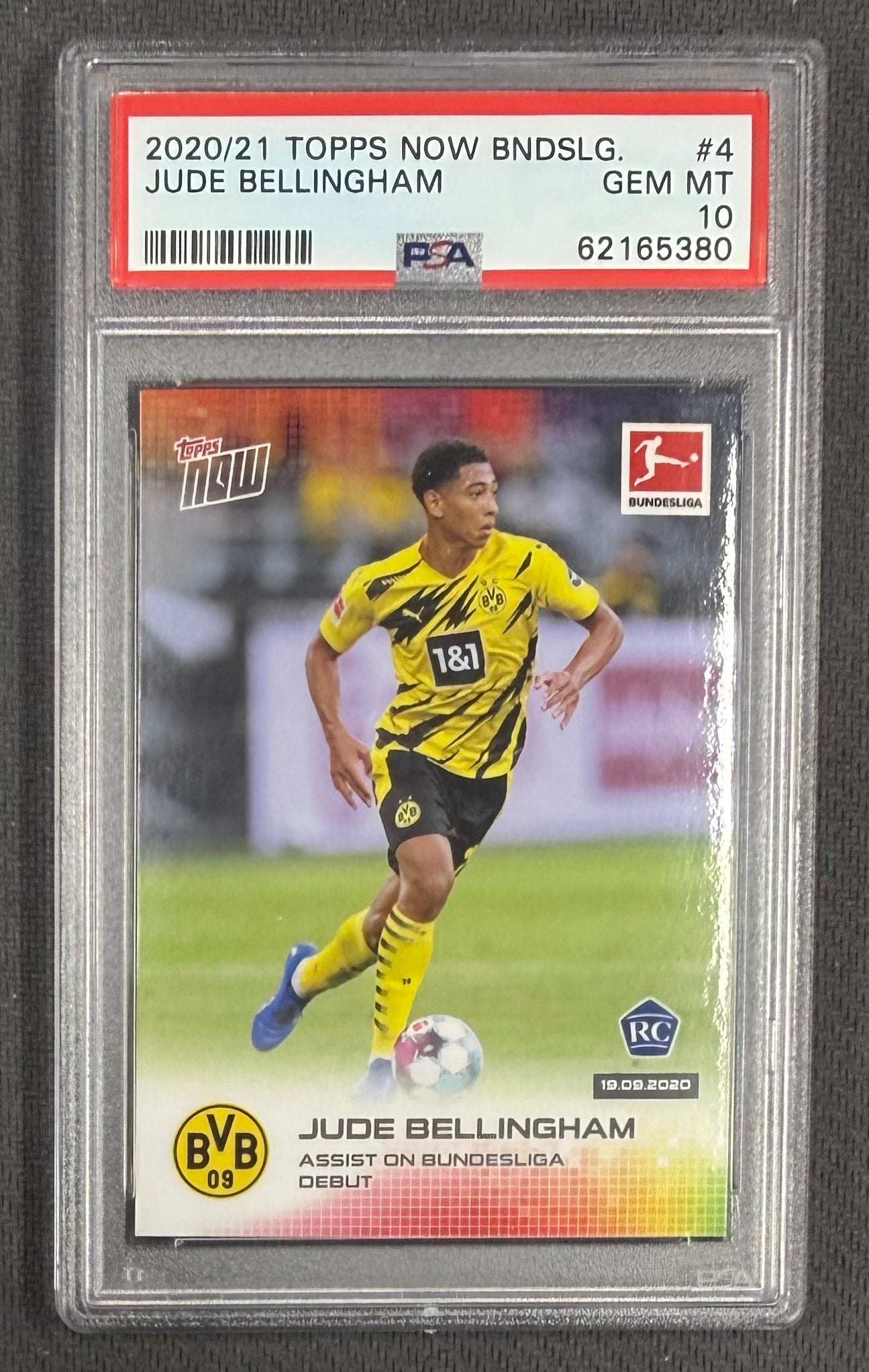 Jude Bellingham 2020-21 Topps Now RC Rookie Card #4 PSA 10-Powers Sports Memorabilia