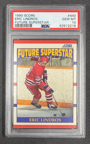 Eric Lindros 1990 Score Future Superstar Hockey RC Rookie Card #440 Graded PSA 10 Cert #63912218