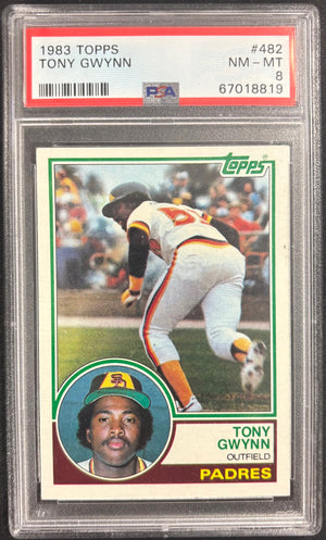 Tony Gwynn 1983 Topps San Diego Padres Baseball RC Rookie Card #482 Graded PSA 8 Cert #67018819-Powers Sports Memorabilia