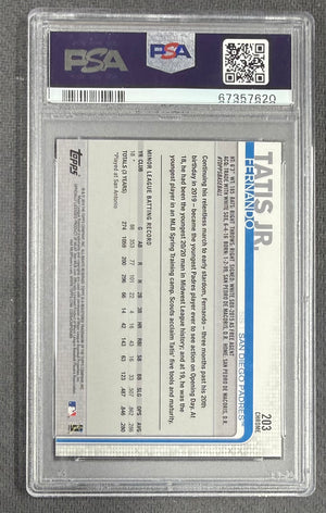 Fernando Tatis Jr. 2019 Topps Chrome San Diego Padres Baseball Rookie Card RC #203 Graded PSA 10 Cert #67357620-Powers Sports Memorabilia