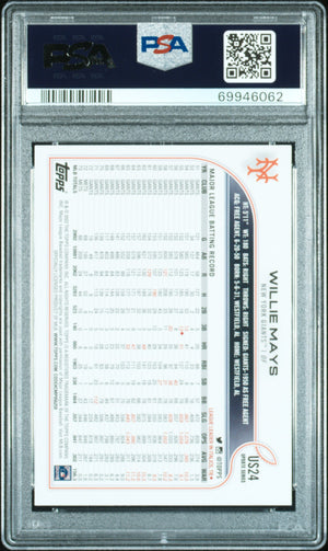 Willie Mays 2022 Topps Update SP New York Giants Baseball Card #US24 Graded PSA 10 Cert #69946062-Powers Sports Memorabilia