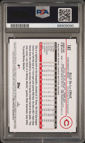 Elly De La Cruz 2024 Topps Reds Cincinnati Reds Baseball RC Rookie Card #141 Graded PSA 10 Cert #88909090-Powers Sports Memorabilia