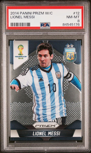 Lionel Messi 2014 Panini Prizm World Cup Soccer Card #12 Graded PSA 8-Powers Sports Memorabilia