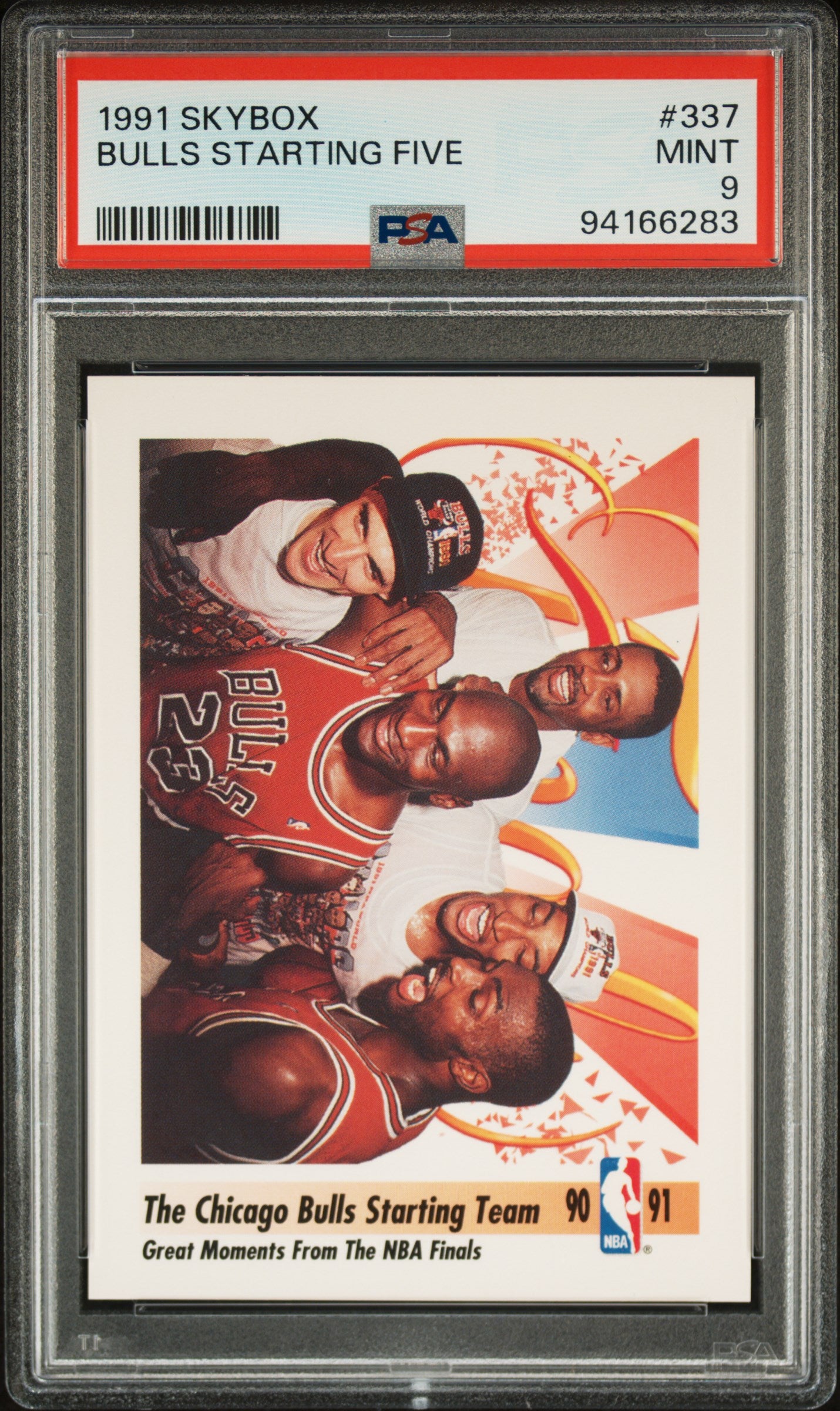 Michael Jordan 1991 SkyBox Chicago Bulls Starting Five Basketball Card #337 Graded PSA 9 Cert #94166283-Powers Sports Memorabilia