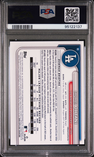 Shohei Ohtani 2024 Bowman Baseball Card #33 Graded PSA 10 Cert #95122137-Powers Sports Memorabilia